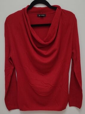 Jessica Red Cowl Neck Sweater